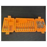19pc drill bit set including hard plastic case