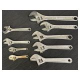 Variety of sizes & brands crescent wrenches, 9