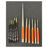 Variety of Master Mechanic & Buffalo pin punches,