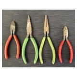 Various pliers, 3/4 have Bell System marking.