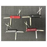 (4) mini Swiss Army type pocket knives 4 & 5 tool