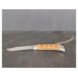 Pocket Knife w/ Leather wrapped handle single