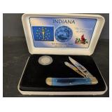 Indiana Commemorative Knife & Quarter