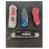 (4) Misc Knives, Scout Knife, Swiss Army knife