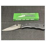 Stainless steel folding lock back pocket knife