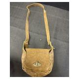 Vtg. leather homemade bag or hunting pouch
