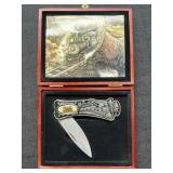 Steam Locomotive Train Pocket Knife