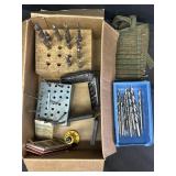 Variety sized drill bits and holders