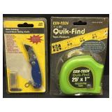 Cen-Tech tape measure & mini folding utility knife