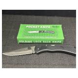 Stainless steel folding lock back pocket knife