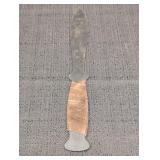 10in long Throwing knife w/ leather wrapped handle