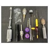 Mini drivers, push drill, chuck adaptors, bits, &