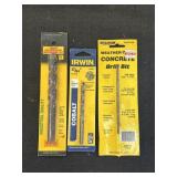 3- Drill Bits- 5/8', 17/64' Irwin & 5/32' Sharon