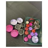 Misc. small aluminum storage containers, 2