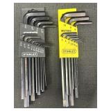 (2) Stanley metric and standard Hex keys 21 pcs.