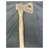 Vtg. Stanley Bell System hatchet/axe w/ wood