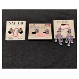 (3) Pr. Clip-On Earrings Napier & Monet