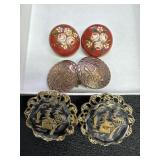 (3) Pairs Japanese Style Clip On Earrings