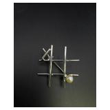 Sterling Tic-tac-toe Brooch Pin