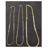 (3) Gold-Tone Chains 15in & 16in long