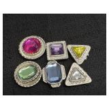 6 colorful rhinestone button covers