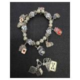 Casino Charm Bracelet w/ 2 extra charms