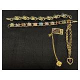 (4) Bracelets - multi color stones, Hallmark,