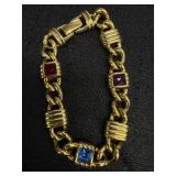 Swarovski Multi Color Rhinestones Gold Tone