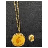 Kentucky Blue Grass State Necklace & Horse Cameo