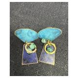 Vtg. Light Brass Dangle Earrings