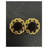 Victorian Style Velvet Button Earrings
