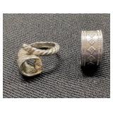 (2) Silver-tone Rings sizes 6.5 & 7.5