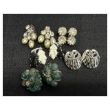 (5) Vtg. Clip On Earrings