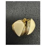 Monet Cream & Gold Plated Clip On Earrings