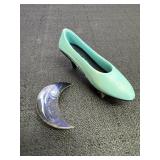 High Heel Brooch & Moon Brooch