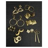 Variety of Gold Tone Clip Earrings