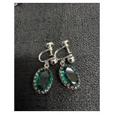 Danecraft Sterling Emerald Gemstone Earrings