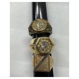 Heavy Gold Plated Mens Ring & 2 Gold Plated Mens