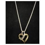 14KT Italy Necklace Chain & 10K Diamond Heart