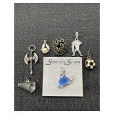 Sterling Silver Turtle Pendant & Various N