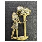 Golf Girl Brooch Pin