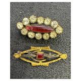 (2) Vtg. Victorian Style Brooch Pins