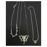 (3) Vtg. Style Rhinestone Necklaces