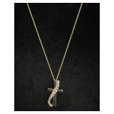 10K Gold Necklace Chain & 925 Sterling Cross