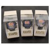 (3) Elvis Presley collector stamp watches