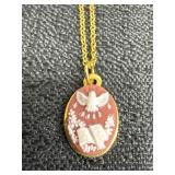Dove & Bible Cameo Necklace