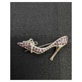 Monet Silver tone High Heel Brooch Pin