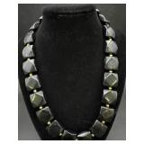 Napier Lucite Chunky Black Bead Necklace