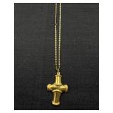 CH 24K Gold Necklace Chain on Essex Cross Pendant