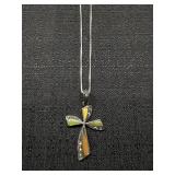 Marked 925 Sterling Necklace Chain & Cross